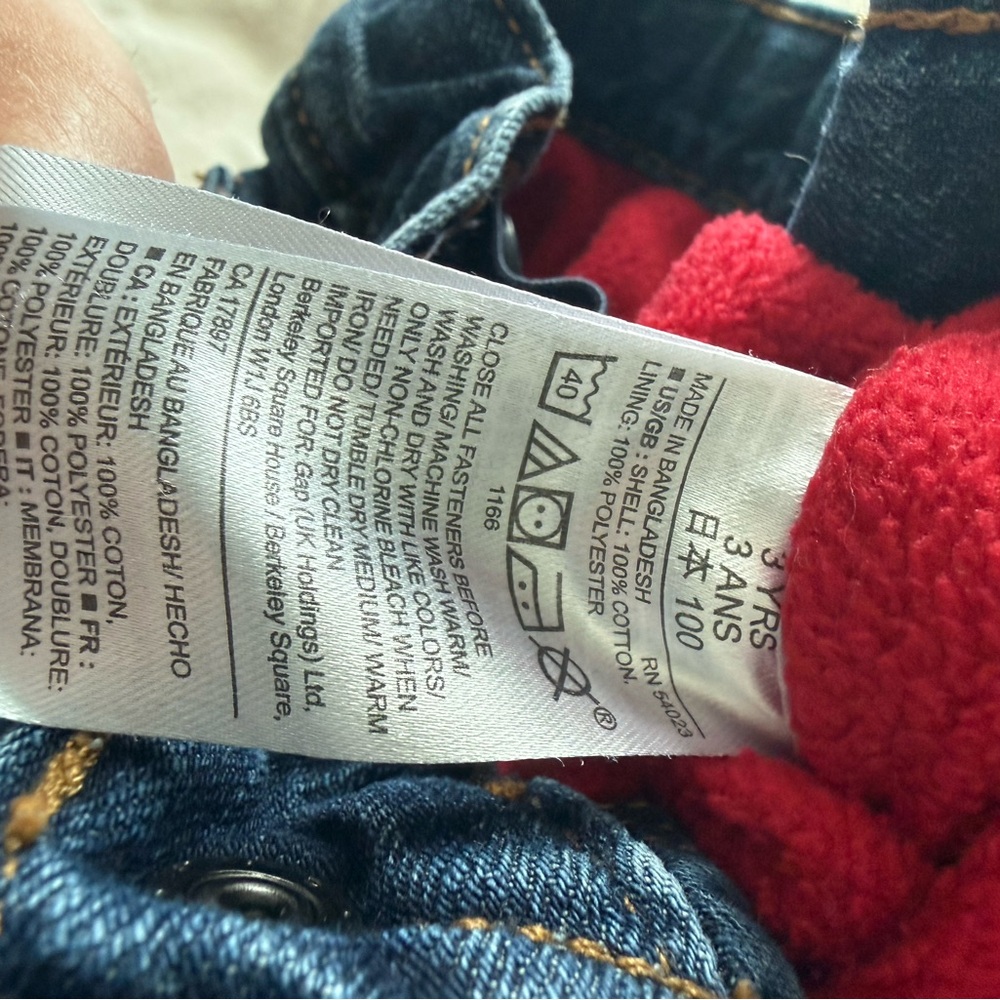 GAP Kids Dark Blue Fleece Lined Denim Jeans - Picture 5 of 5